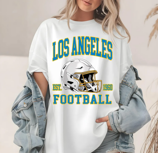 Los Angeles Football T-Shirt, Est 1960 Graphic Tee, Sports Fan Apparel, Los Angeles Football Helmet Gift, Unisex