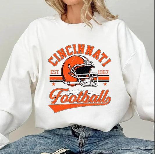 Vintage 90s Style Cincinnati Football Sweatshirt, Retro Sports Fan Shirt, Trendy Game Day, Cincinnati Sweatshirt, Cincinnati Football Shirt