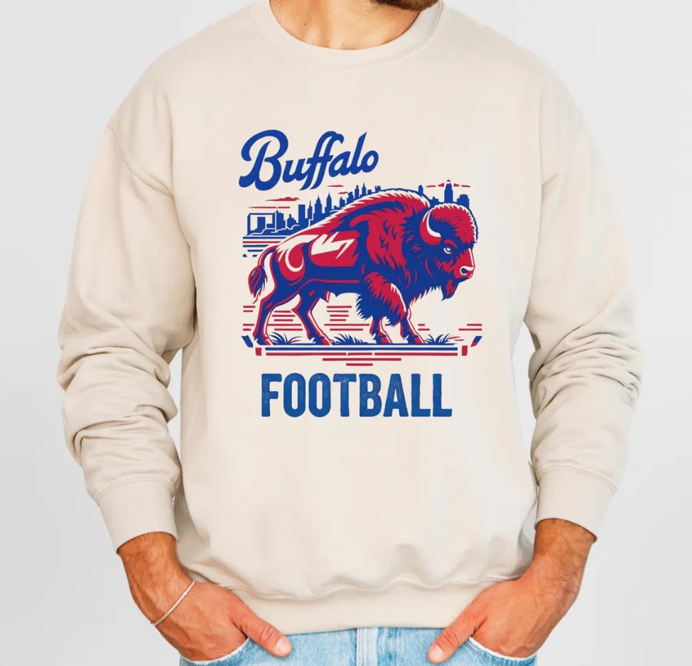 Buffalo Football Sweatshirt - Retro Gameday Crewneck for Fans - Football Gear - Football Pullover