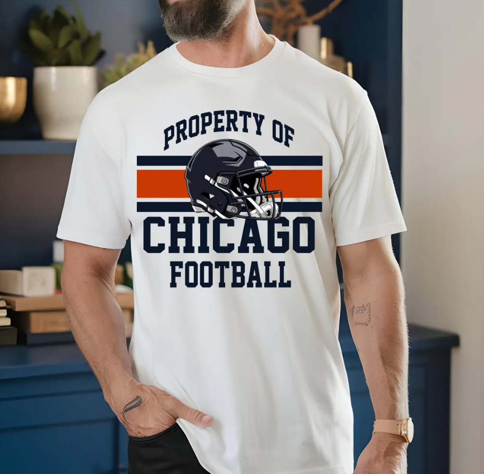 Vintage Chicago Football T-Shirt, Team Spirit Apparel, Game Day Outfit, Football Fan Gift, Chicago Bears Tee