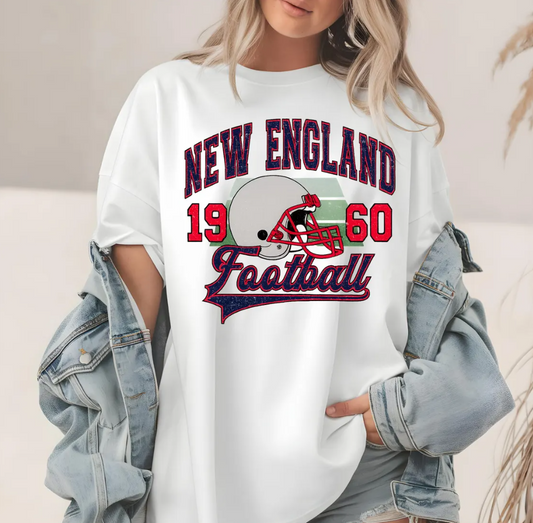 New England Football 1960 T Shirt, Retro Helmet Tee, Vintage Sports Fan Apparel, Gift for Patriots Supporter