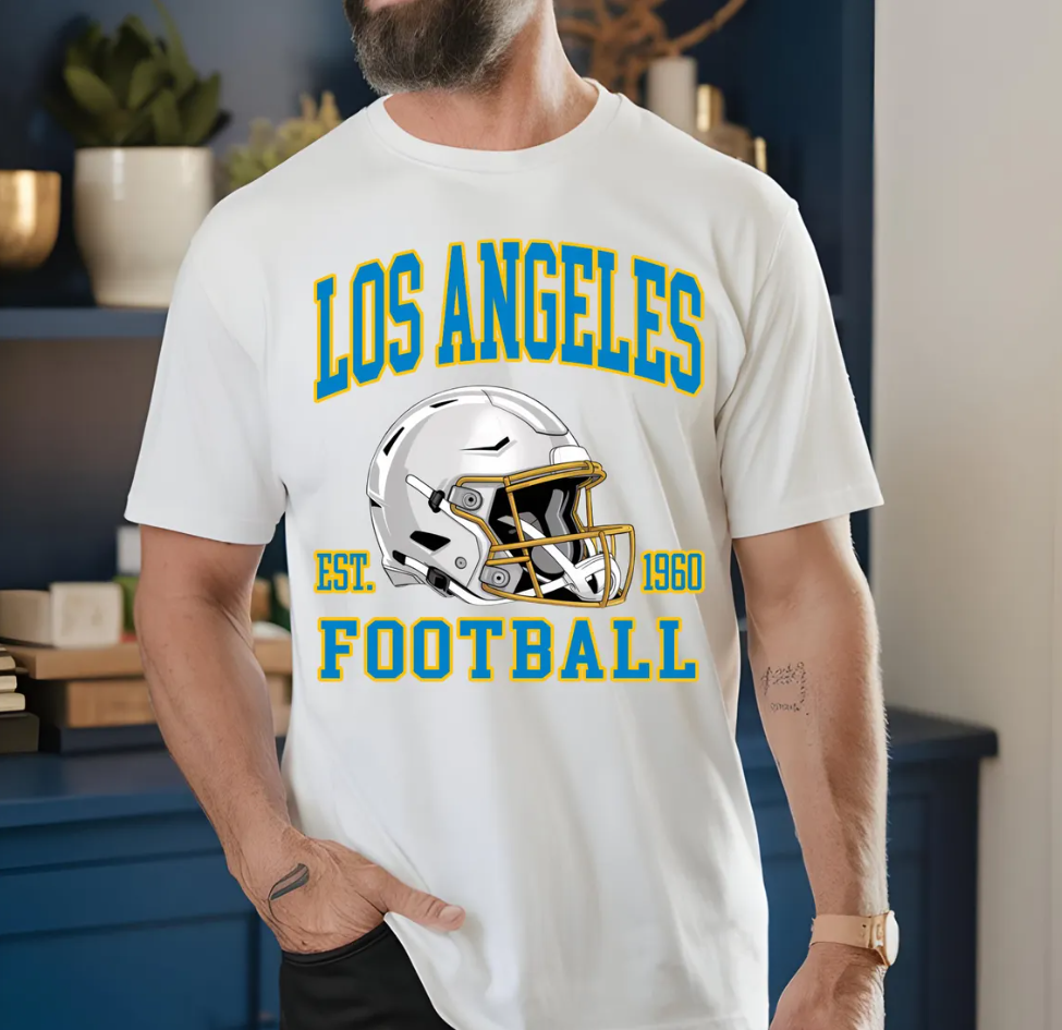 Los Angeles Football T-Shirt, Est 1960 Graphic Tee, Sports Fan Apparel, Los Angeles Football Helmet Gift, Unisex