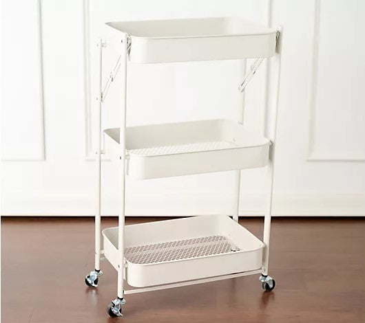 P.S. Home 3 Tier Collapsible Metal Cart with Wheels