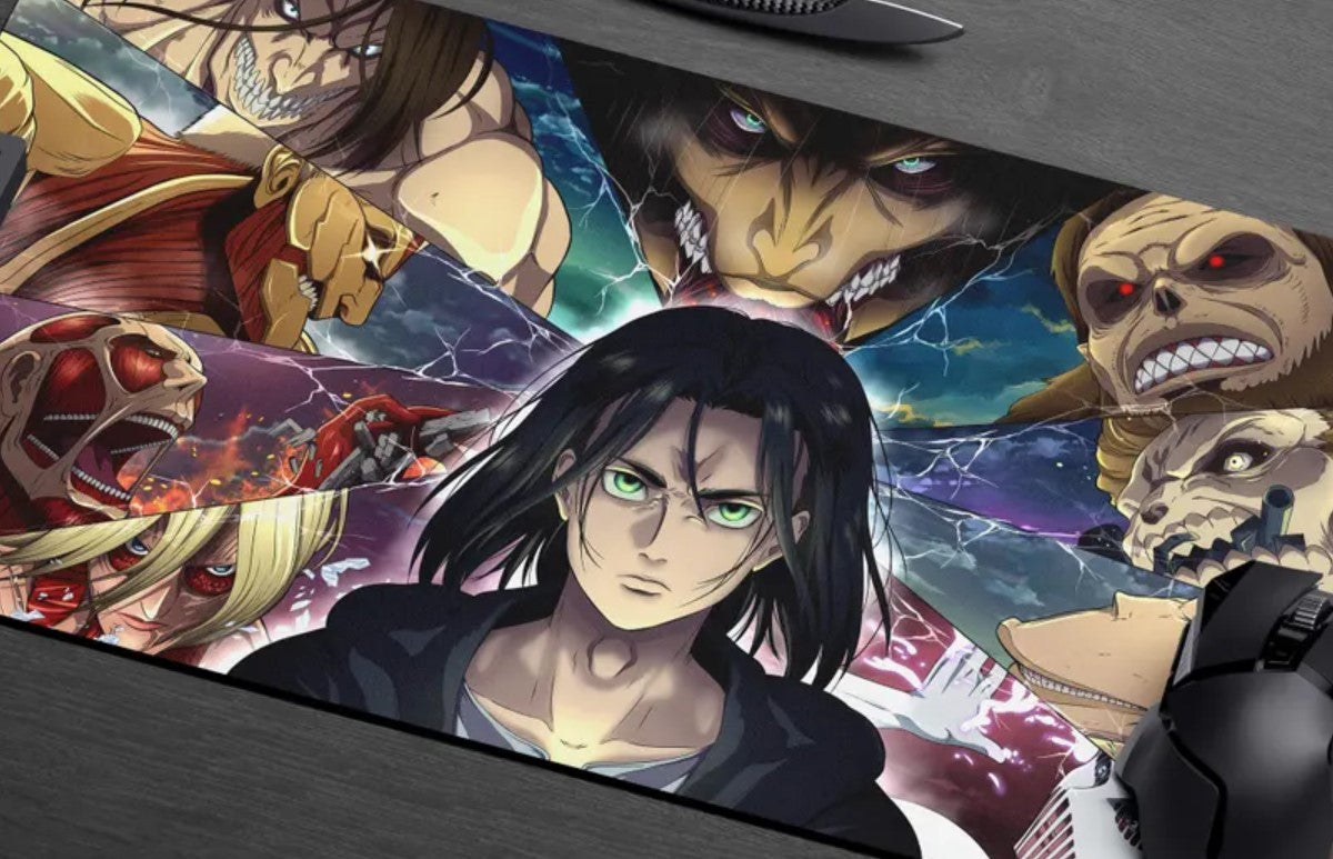 Attack on Titan Eren Mouse Pad – Large Anime Desk Mat, Washable, Choose Size