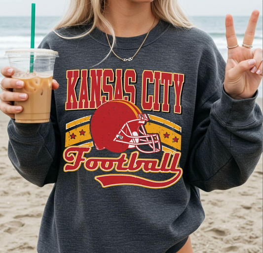 Vintage 90s Style Kansas City Football Sweatshirt, Game Day Shirt, Kansas City Team Football Shirt, Sunday Kansas City, Kansas City Football