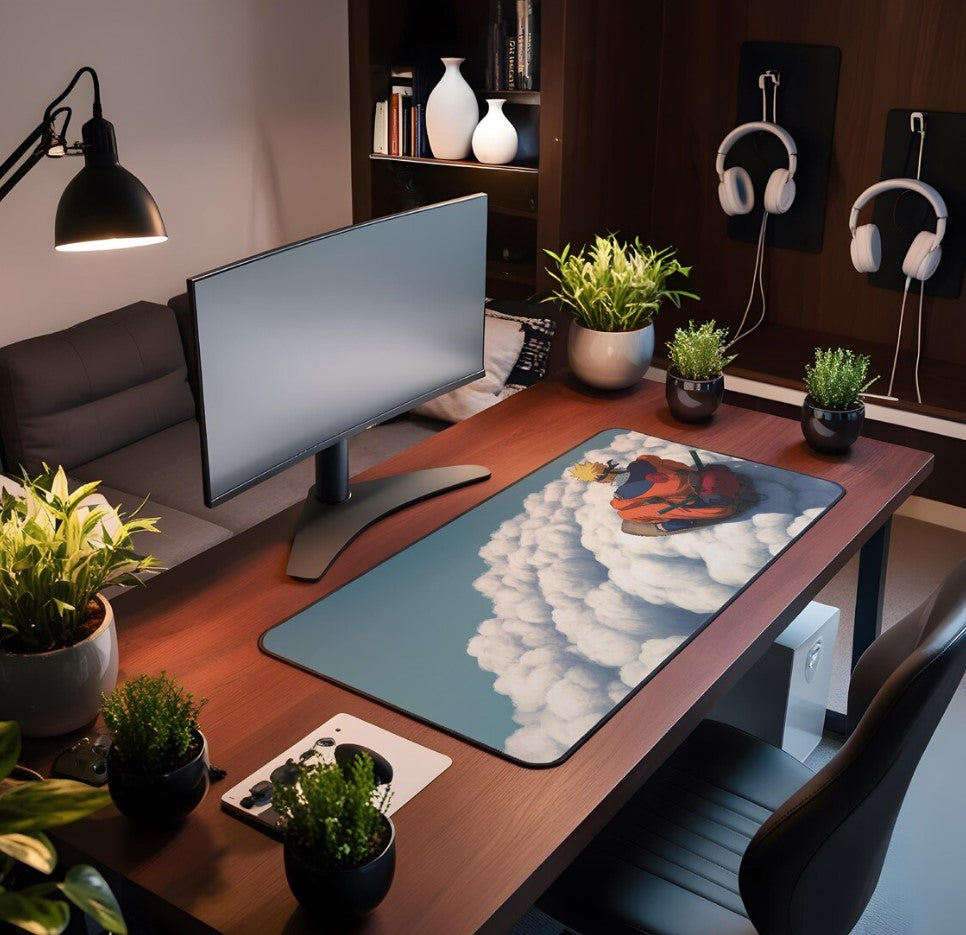 Naruto on Clouds Theme Desk Mat, Aesthetic Cloudy Anime Desk Decor, Large Gaming Anime Mouse Pad, Gift for him, Gift For Naruto Anime Lovers, Choose Size