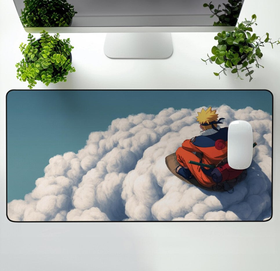 Naruto on Clouds Theme Desk Mat, Aesthetic Cloudy Anime Desk Decor, Large Gaming Anime Mouse Pad, Gift for him, Gift For Naruto Anime Lovers, Choose Size