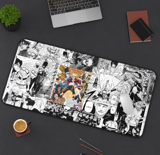 Naruto Manga Panel Desk Mat: Anime Gaming Keyboard Pad, Choose Size