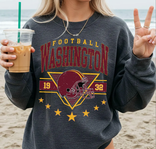 Vintage 90s Style Washington Football Sweatshirt Trendy Washington Football Fan Gift Washington Game Day Shirt Washington Shirt Game Day