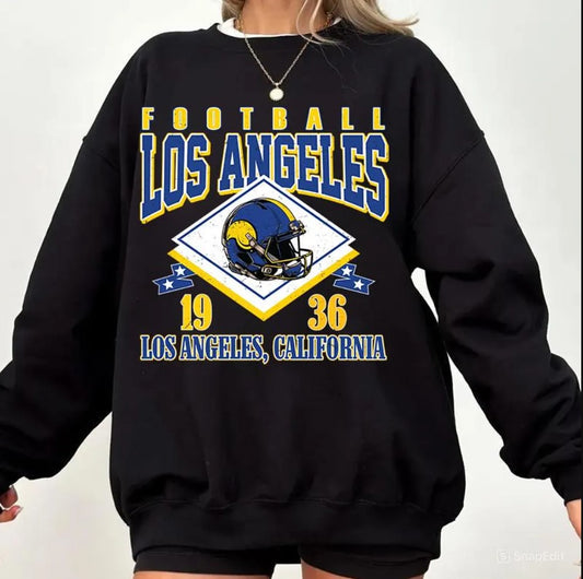 Vintage Los Angeles Football Sweatshirt, Retro Cartoon Graphic Pullover, 90s Style Sports Fan Sweater, Unisex Cozy Crewneck, Football shirt