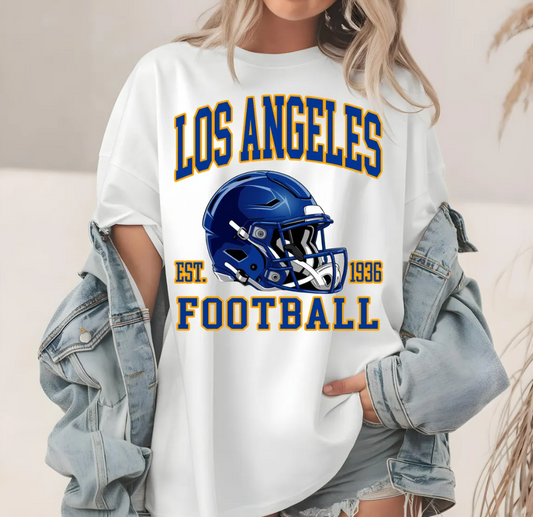 Los Angeles Football Helmet T-Shirt, Established 1936, LA Rams Apparel, Comfort Colors, Gift for Football Fan