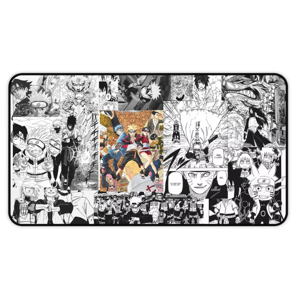Naruto Manga Panel Desk Mat: Anime Gaming Keyboard Pad, Choose Size
