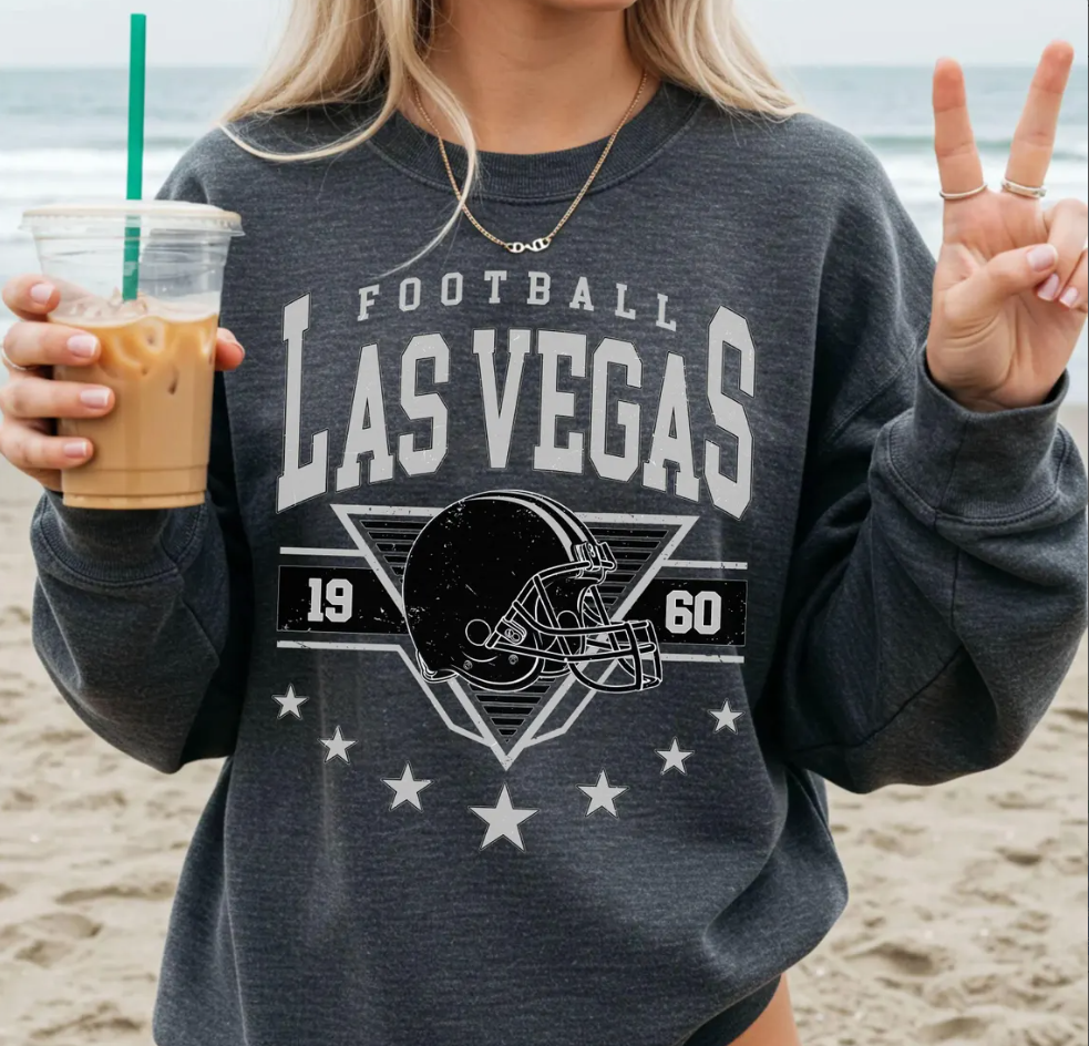 Vintage 90s Style Las Vegas Football Sweatshirt, Trendy Las Vegas Football Fan Gift, Las Vegas Game Day Shirt Las Vegas Shirt Game Day Shirt