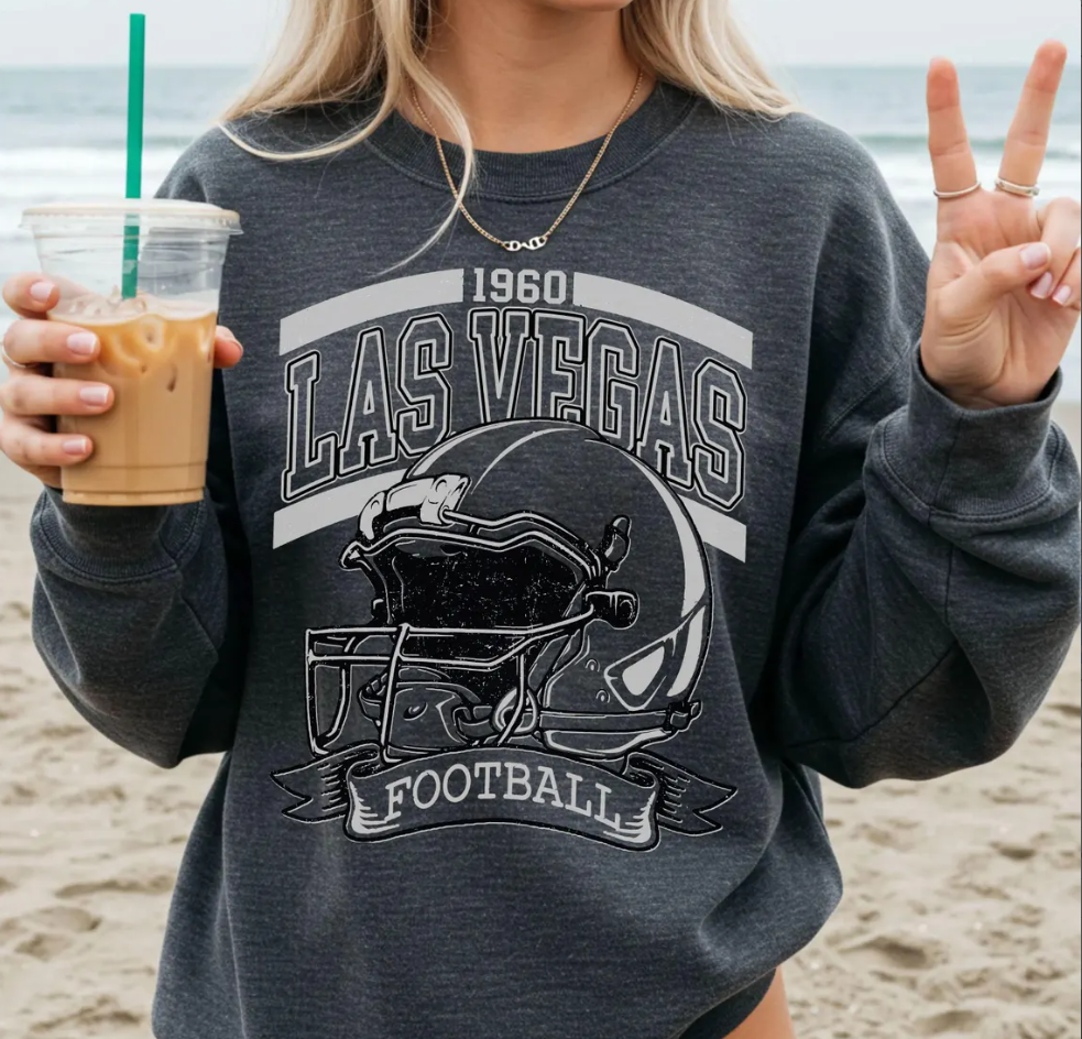 Vintage 90s Style Las Vegas Football Crewneck Sweatshirt T-Shirt Retro Las Vegas Football Shirt Las Vegas Football Christmas Raider Fan Gift