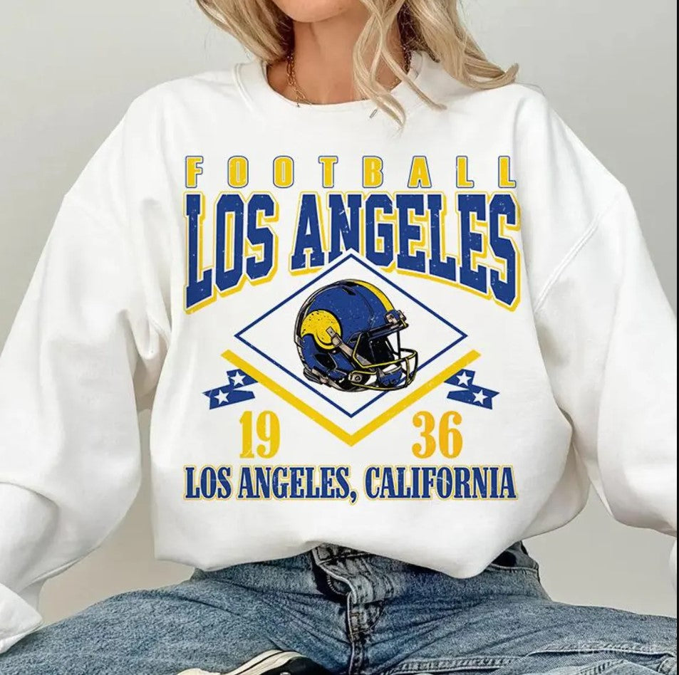 Vintage Los Angeles Football Sweatshirt, Retro Cartoon Graphic Pullover, 90s Style Sports Fan Sweater, Unisex Cozy Crewneck, Football shirt