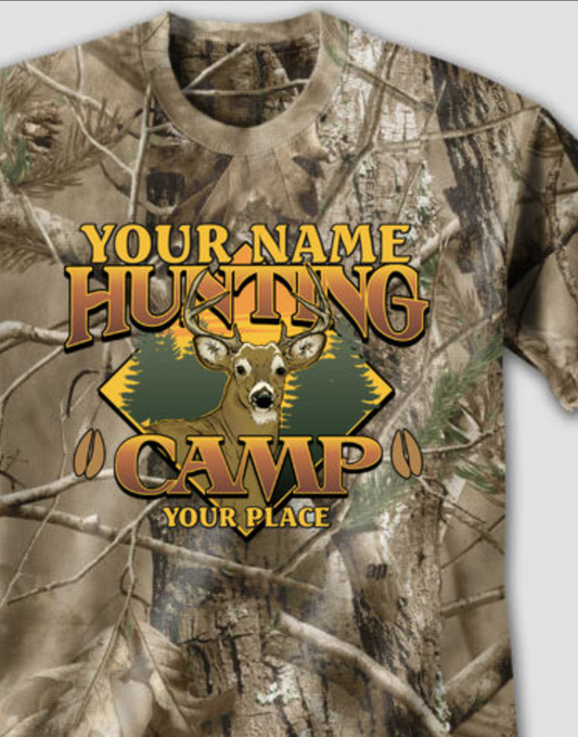 Deer Hunting Camp Printed T-Shirts