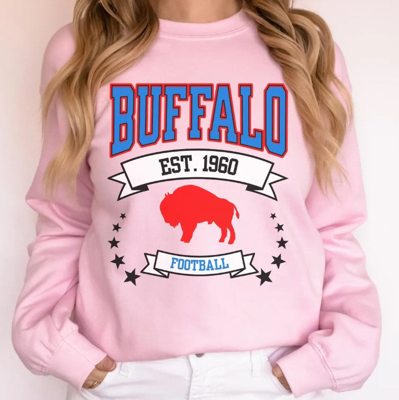 Vintage Buffalo Football Shirt, Game Day Shirt, Football Mom Gift, Buffalo Football Gift, Gift For Her, Comfort Colors Football Season
