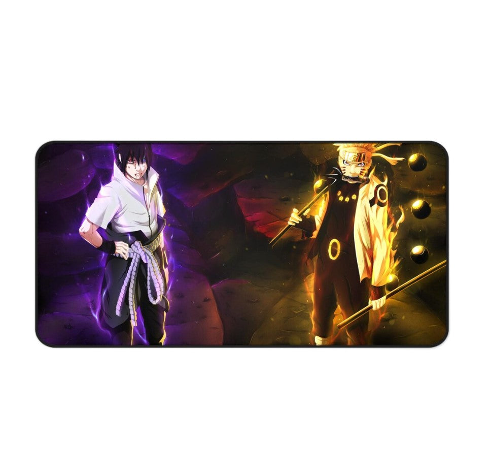 Naruto Anime Desk Mat - Naruto and Sasuke Gaming Mouse Pad, Office Decor, Gift for Anime Fans, Great for Home & Work, Choose Size