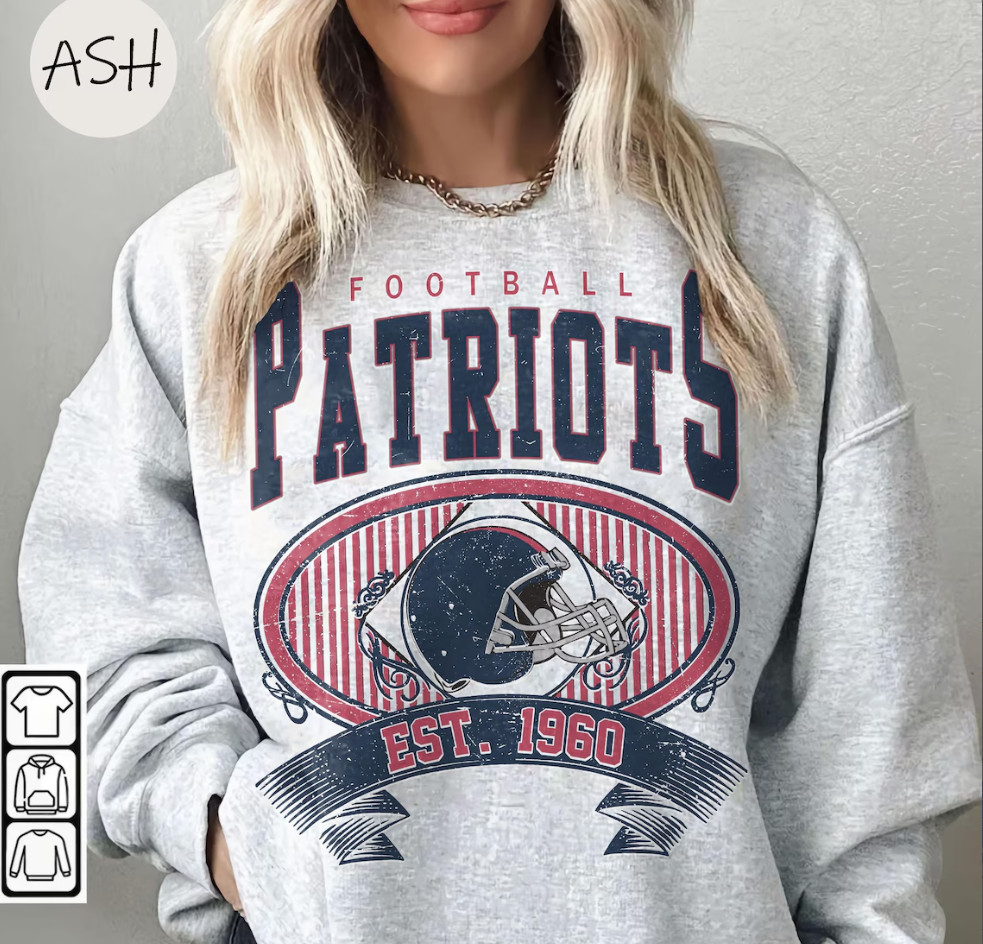 New England Football Vintage Sweatshirt T-Shirt,The Pats T-Shirt,Vintage New England Fan Gift Crewneck,Patriot Sweatshirt Fans Gift