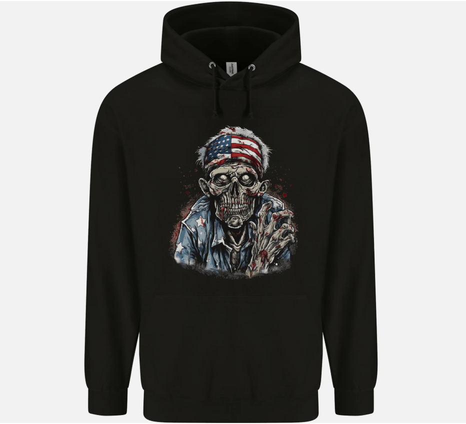 American Zombie USA Flag Halloween Mens