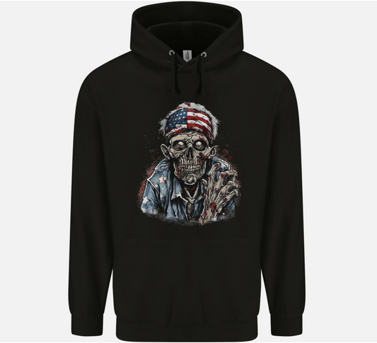 American Zombie USA Flag Halloween Mens
