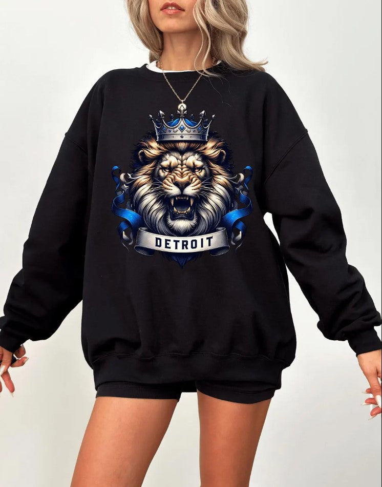 Detroit Football Mascot Sweatshirt And Hoodie, Detroit Football Sports Gear, Detroit Game Day Cool Shirt, Detroit Football Varsity Shirt