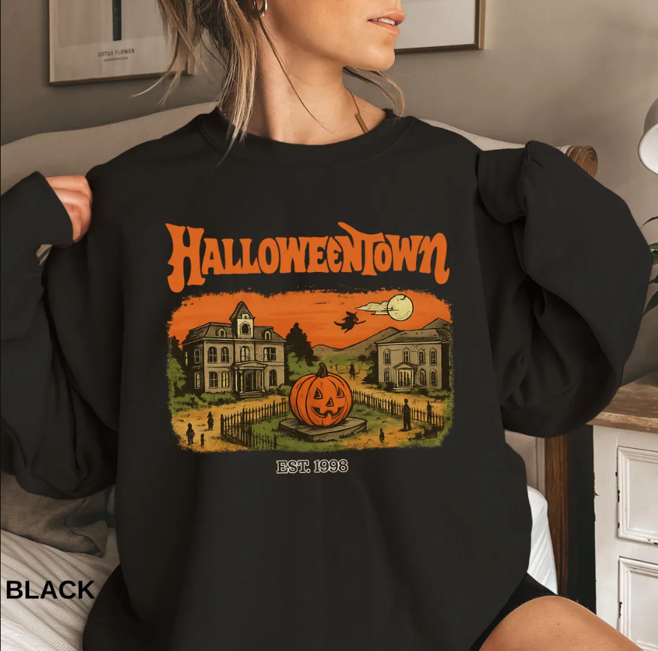 Halloweentown Est 1998 Sweatshirt Halloween Town Crewneck Retro Halloween Sweater Halloweentown University Hoodie Halloween Fall Sweatshirt