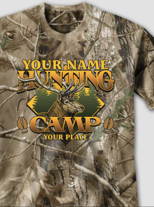 Elk Hunting Camp Printed T-Shirts