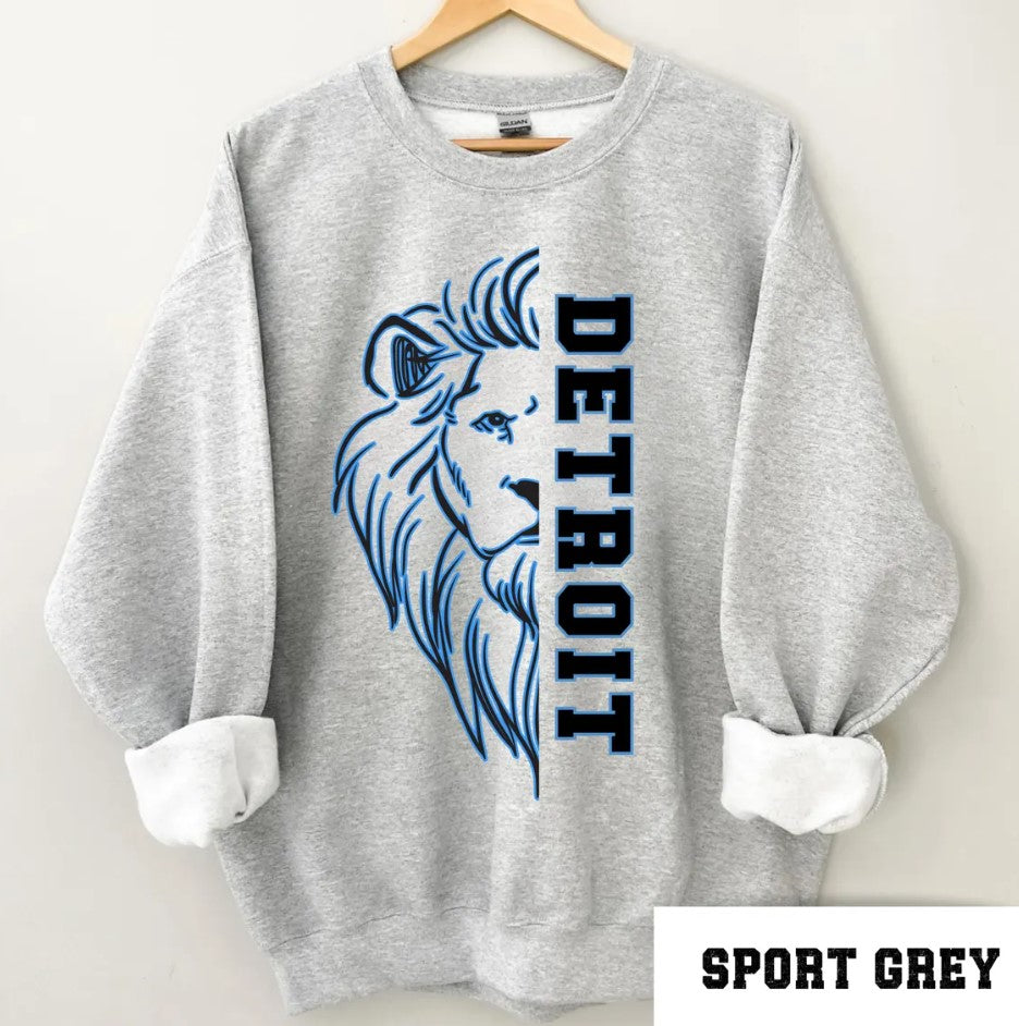 Detroit Football Shirt, Lion Football Shirt, Retro Detroit Football Shirt, Lion Football Gift, Detroit Shirt, Jared Goff, Lions Sweatshirt