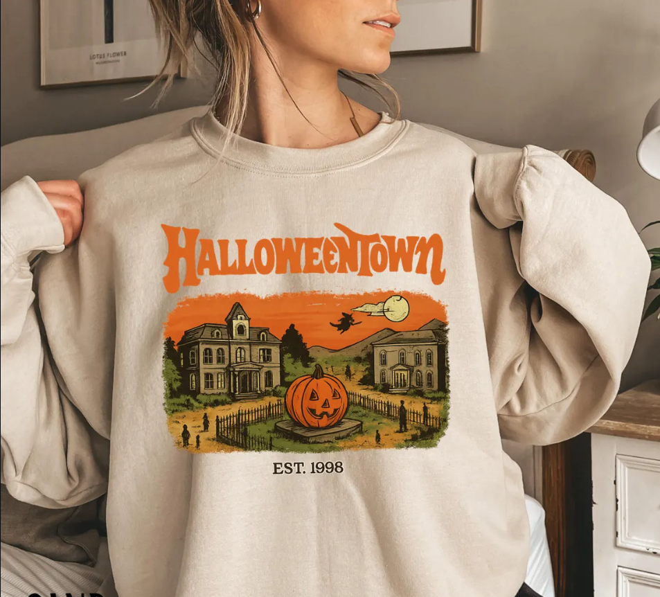 Halloweentown Est 1998 Sweatshirt Halloween Town Crewneck Retro Halloween Sweater Halloweentown University Hoodie Halloween Fall Sweatshirt