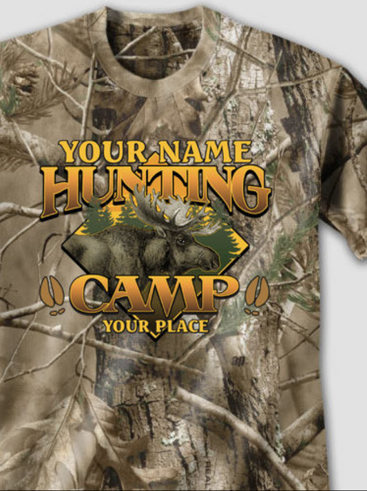 Moose Hunting Camp Printed T-Shirts