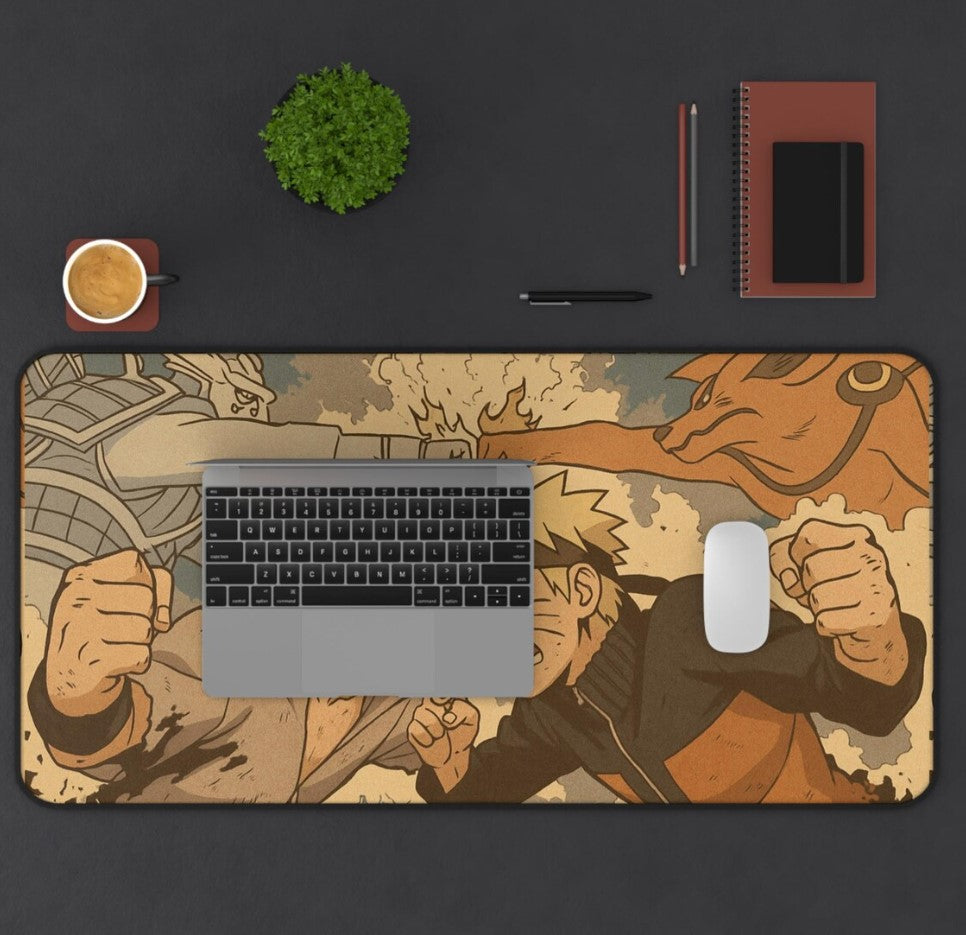 Naruto vs Sasuke Desk Mat: Retro Anime Gaming Mouse Pad, Choose Size