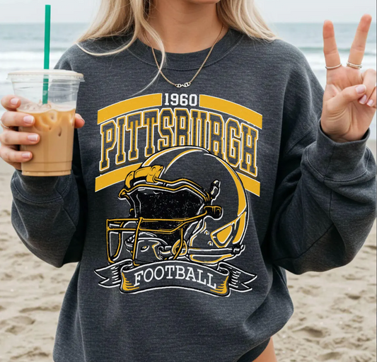 Vintage 90s Style Pittsburgh Football Sweatshirt, Trendy Pittsburgh Football Fan Gift, Pittsburgh Game Day Shirt, Steelers Fans Gift