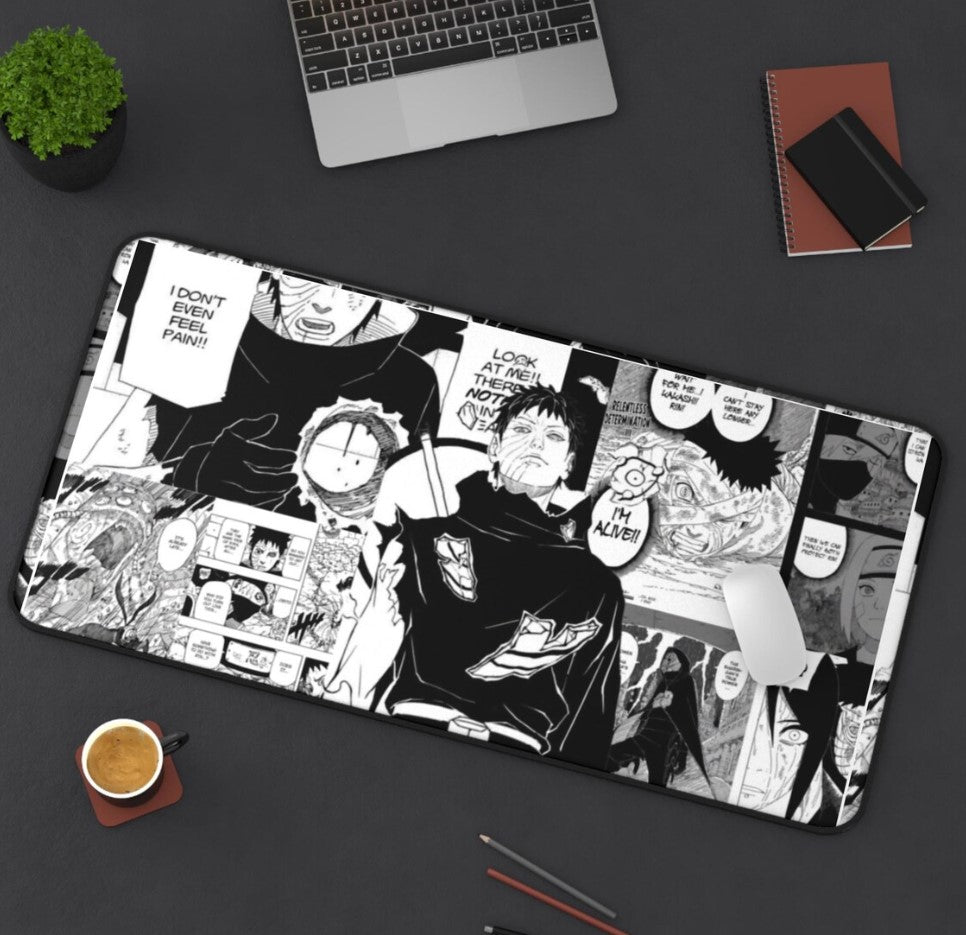 Obito Uchiha Manga Desk Mat: Naruto Anime Gaming Keyboard Pad, Choose Size