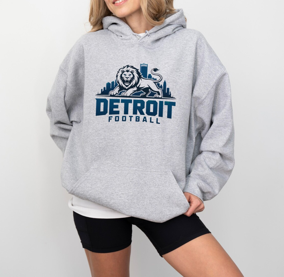 Detroit Lions Sweatshirt and Hoodie, NFL Game Day Shirt, Unisex Football Fan Apparel, Fall Tailgate Gear Hoodie