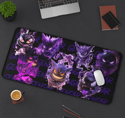 Gengar Evolution Desk Mat: Pokémon Ghost Gengar Gaming Mouse Pad, Pokemon Playmat,Choose Size