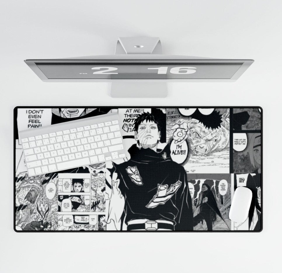 Obito Uchiha Manga Desk Mat: Naruto Anime Gaming Keyboard Pad, Choose Size