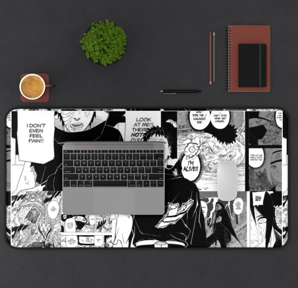 Obito Uchiha Manga Desk Mat: Naruto Anime Gaming Keyboard Pad, Choose Size