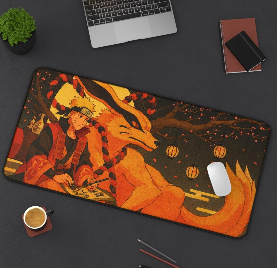 Naruto-Inspired Desk Mat, Anime Desk Accessory, Gaming Mouse Pad, Office, Choose Size