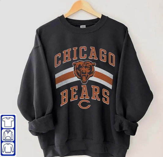 Vintage Chicago Football Crewneck Sweatshirt, Chicago Bears Football T-Shirt, Chicago Game Day Hoodie, Chicago Bears Sweatshirt