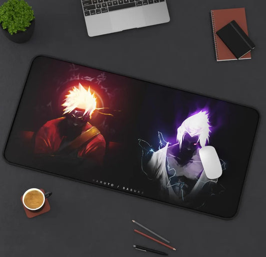 Naruto & Sasuke Desk Mat Anime Naruto Gaming Mouse Pad Large Panel Gamer Playmat, Choose Size