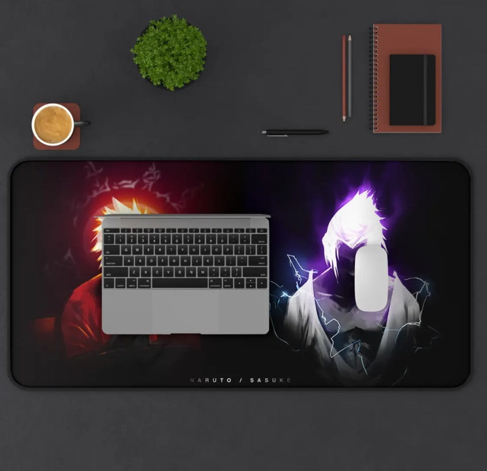 Naruto & Sasuke Desk Mat Anime Naruto Gaming Mouse Pad Large Panel Gamer Playmat, Choose Size