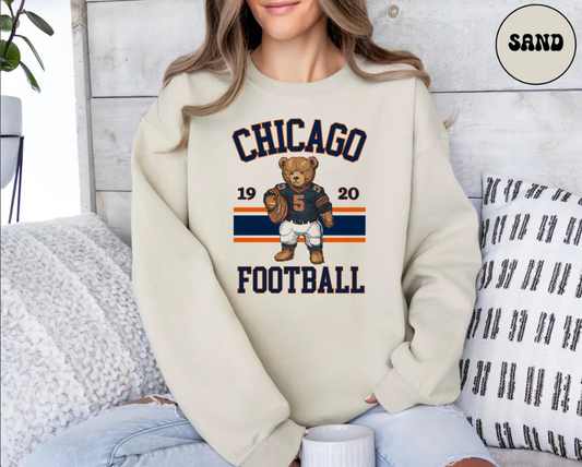Retro Chicago Football Sweatshirt, Vintage Chicago Football Sweater, Chicago Fan Crewneck, Chicago Game Day Sweater, Bears Football Season