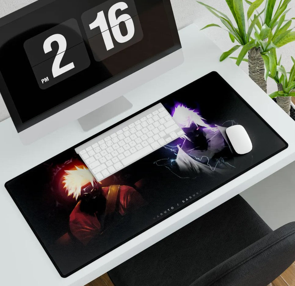 Naruto & Sasuke Desk Mat Anime Naruto Gaming Mouse Pad Large Panel Gamer Playmat, Choose Size