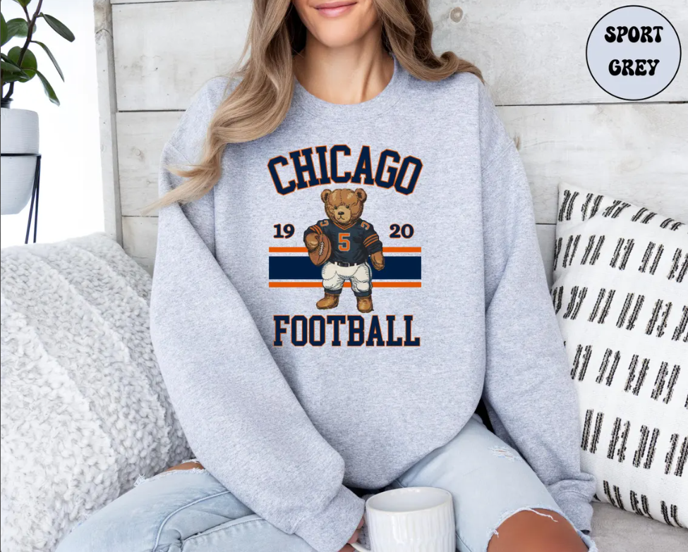 Retro Chicago Football Sweatshirt, Vintage Chicago Football Sweater, Chicago Fan Crewneck, Chicago Game Day Sweater, Bears Football Season