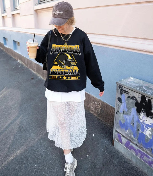 Vintage style Pittsburgh Football sweatshirt, Football shirt, Pittsburgh football Crewneck tshirt, Game day Football,American football tee