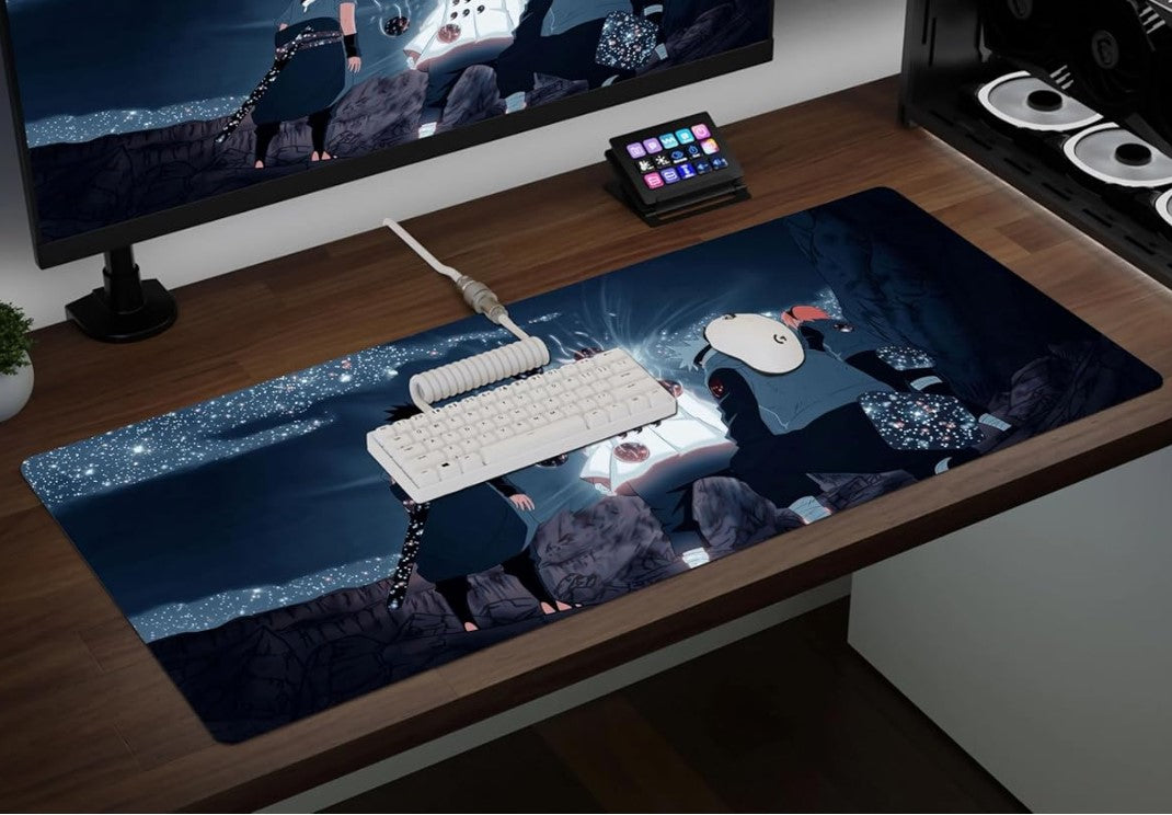 Gaming Mouse Pad XXL & XXXL Full Desk ART style & Mousepad Non-Slip Rubber Base Big Keyboard Mat with Stitched Edges for Gaming