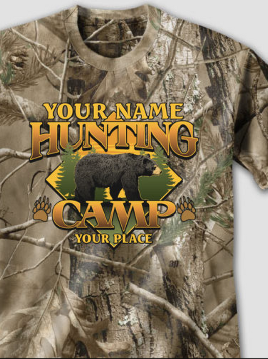 Bear Hunting Camp Printed T-Shirts