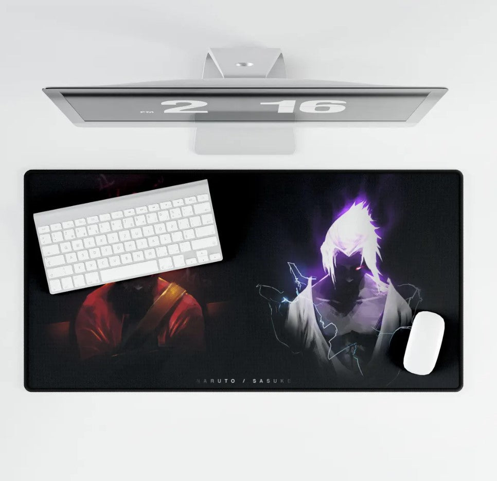 Naruto & Sasuke Desk Mat Anime Naruto Gaming Mouse Pad Large Panel Gamer Playmat, Choose Size