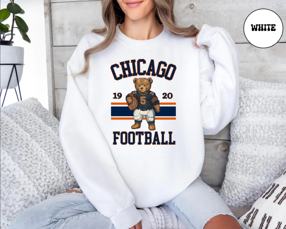 Retro Chicago Football Sweatshirt, Vintage Chicago Football Sweater, Chicago Fan Crewneck, Chicago Game Day Sweater, Bears Football Season